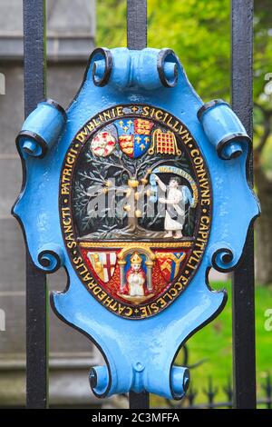 St. Patrick's Cathedral Wappen in Dublin Irland Stockfoto