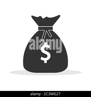 Tüte Geld. Einfaches flaches Symbol auf weißem Hintergrund isoliert Stock Vektor