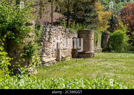 Teil der historischen Stadtmauer in Meisenheim Stockfoto