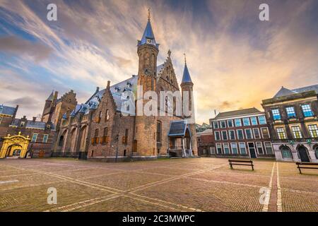 Den Haag, Niederlande, in der Morningzeit am Ridderzaal. Stockfoto