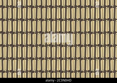 Weizen Brot Muster Vektor Gerste Pflanze Roggen Hafer gesunde Farm Food nahtlose Textur. Grafische Illustration. Stock Vektor