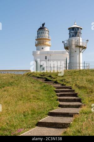 15. Juni 2020. Fraserburgh, Aberdeenshire, Schottland, Großbritannien. Dies ist das Leuchthaus, das Fraserburgh Harbour Gebiet in Aberdeenshire, Schottland auf einem sonnigen bedeckt Stockfoto