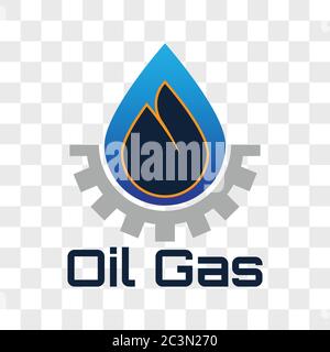 Öl und Gas Logo isoliert auf transparentem Hintergrund. vektor-Illustration Stock Vektor