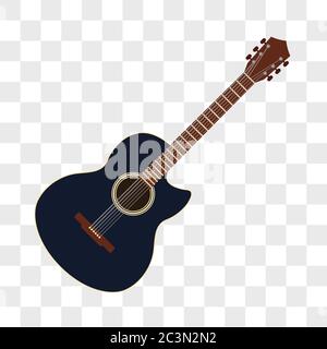 Akustische Gitarre Musikinstrumente isoliert auf transparentem Hintergrund. vektor-Illustration Stock Vektor