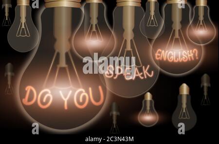 Text der Handschrift Sprechen Sie Englisch Frage. Konzeptionelles Foto zu wissen, ob ein Mensch Englisch sprechen kann Stockfoto