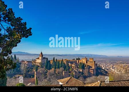 Blick auf den Palast in Granada, Spanien Stockfoto