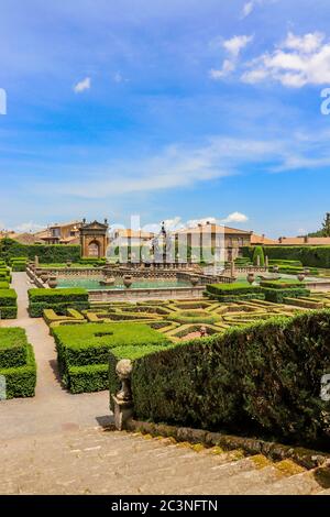 3. Juni 2018 - Bagnaia, Latium, Italien - Villa Lante ist ein Manierist Garten der Überraschung in der Nähe Viterbo, Mittelitalien, zugeschrieben Jacopo Barozzi da Vign Stockfoto