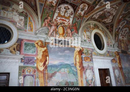 3. Juni 2018 - Bagnaia, Latium, Italien - Villa Lante ist ein Manierist Garten der Überraschung in der Nähe Viterbo, Mittelitalien, zugeschrieben Jacopo Barozzi da Vign Stockfoto