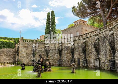 3. Juni 2018 - Bagnaia, Latium, Italien - Villa Lante ist ein Manierist Garten der Überraschung in der Nähe Viterbo, Mittelitalien, zugeschrieben Jacopo Barozzi da Vign Stockfoto