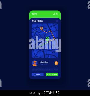 Lieferstatus App Smartphone Interface Vektor Vorlage Stock Vektor