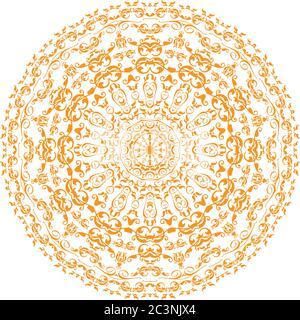 Ein Mandala ist eine geometrische Konfiguration von Symbolen. Stock Vektor