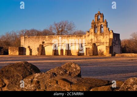 Mission San Juan Capistrano, vor der Renovierung 2012, in San Antonio, Texas, USA Stockfoto