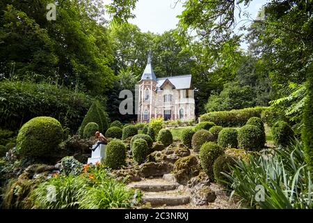 Le Port-Marly, Frankreich - 24. Juni 2018: Chateau d'If (Architekt Hippolyte Durand) im Park de Monte-Cristo, Schreibstudio von Alexandre Dumas, seine f Stockfoto