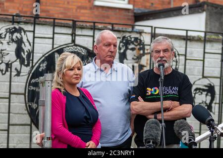 Belfast, Großbritannien. Juli 2018. 16/07/2018 Bilddatei. Bobby Story Adressen Community Support Rally Kredit: Bonzo/Alamy Live Nachrichten Stockfoto