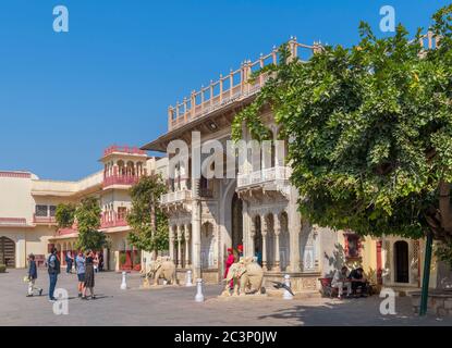 Der Stadtpalast, Altstadt, Jaipur, Rajasthan, Indien Stockfoto