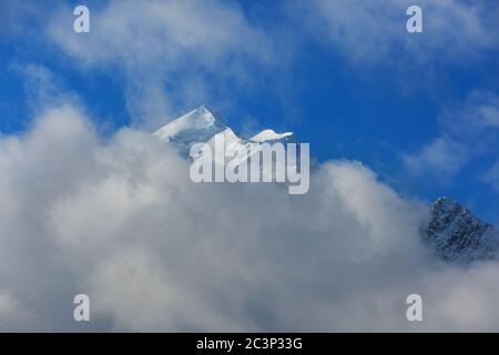 Blick auf den majestätischen Aoraki Mount Cook vom See Matheson, Neuseeland Stockfoto