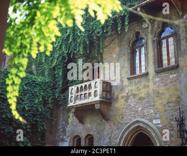 Julias Balkon, Casa di Giulietta, Verona, Provinz Verona, Veneto Region, Italien Stockfoto