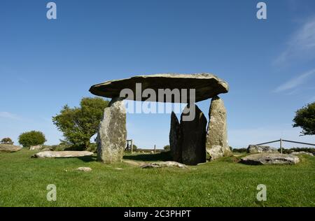 Pentre Ifan Neolithische Grabkammer Nevern, Pembrokeshire, Wales Stockfoto