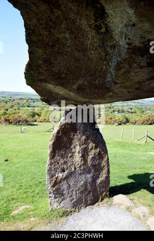 Pentre Ifan Neolithische Grabkammer Nevern, Pembrokeshire, Wales Stockfoto