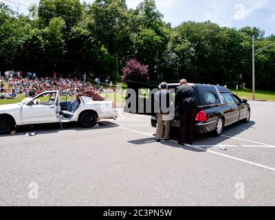 Vorführung Von Betrunkenem Fahren Stockfoto