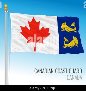 Kanadische Küstenwache offizielle Flagge, Kanada, Vektor-Illustration Stock Vektor
