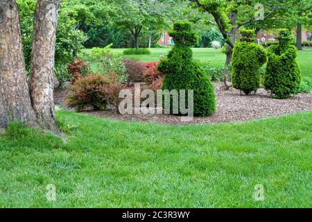 Topiary Garten in Deaf School Park, Columbus, Ohio, USA Stockfoto