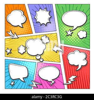 Comic-Buch Blasen Layout Stock Vektor
