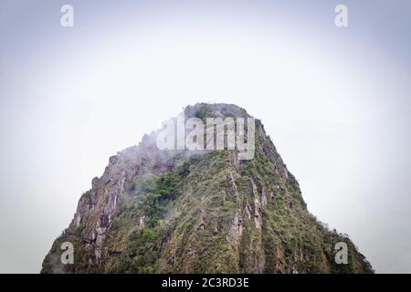 Toller Blick auf den Berg Machu Picchu Aguas Peru Ein klarer Tag Stockfoto