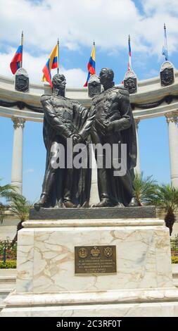 Guayaquil, Guayas / Ecuador - 4. September 2016: Hemiciclo de la Rotonda. Das Denkmal wurde geschaffen, um das Interview zwischen Simon Bolivar A zu gedenken Stockfoto