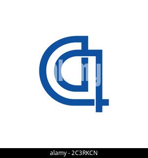 Abstrakte Buchstaben dq verknüpft sich überlappende logo Vektor Stock Vektor