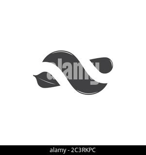 Blatt Wasser abstrakte Silhouette geometrisches Design Logo Vektor Stock Vektor