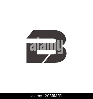 Abstrakter Buchstabe 2b einfacher geometrischer Logovektor Stock Vektor
