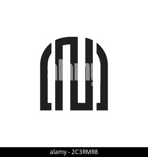 Buchstabe n einfache geometrische Linie Fenster Form Logo Vektor Stock Vektor