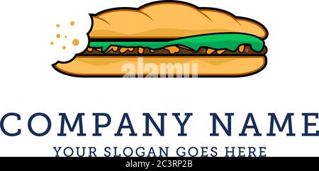 Fast Food Logo Idee, Burger, Hotdog, Baguettes Logo Inspiration Stock Vektor