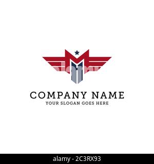 Militärlogo, starke und saubere Logo-Designs, kann für Ihre Marke, Branding-Identität oder kommerzielle Marke verwenden Stock Vektor