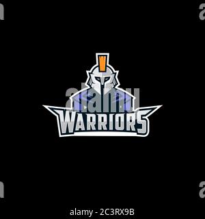 Der Krieger Maskottchen Logo Vektor, Cartoon Krieger Logo Illustration Stock Vektor