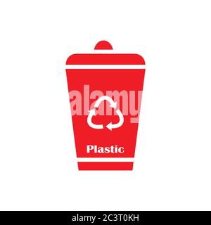 Sortierung von Kunststoffabfällen - Materialtrennung, Sortierung Zero Waste Stock Vektor