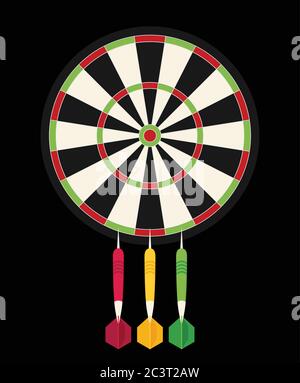 Spiel Illustration mit Darts in flachem Design Stil. Stock Vektor