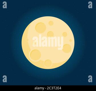 Mond im flachen Design. Stock Vektor