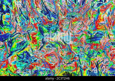 Tinte, Farbe, abstrakt. Nahaufnahme des Gemäldes. Bunte abstrakte Malerei Hintergrund. Gut strukturierte Ölfarbe. Hochwertige Details. Alkoholtinte Mod Stockfoto