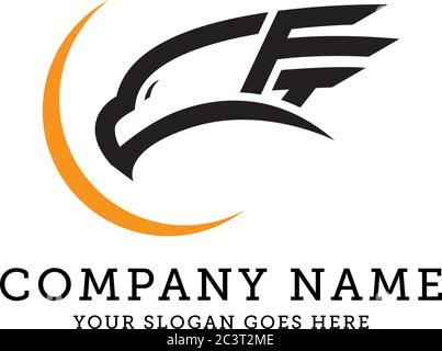 Adler Vektor Logo Vorlage, Adler fliegen im Kreis Vektor Illustration, Wild Eagle Bird Falcon Hawk Stock Vektor