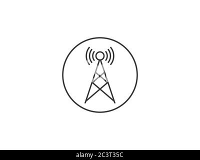 5g, Antenne, Zellensymbol. Vektorgrafik, flache Ausführung. Stock Vektor