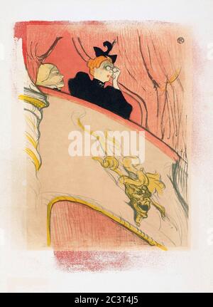 Die Box mit der vergoldeten Maske. Plakat von Henri de Toulouse-Lautrec. Henri de Toulouse-Lautrec, französischer Künstler, 1864-1901. Das Plakat wurde ursprünglich als Programm für Marcel Luguets 'Le Missionnaire' im Théâtre Libre entworfen. Stockfoto