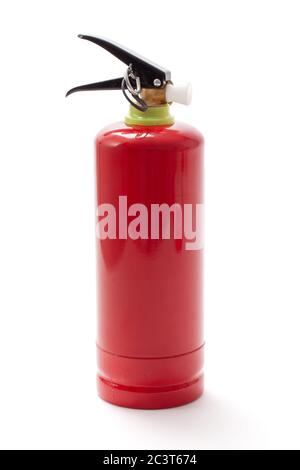 Feuerlöscher und schild mit der darstellung der sicherheit, dringlichkeit,  bereitschaft, rote farbe, prävention, notfall