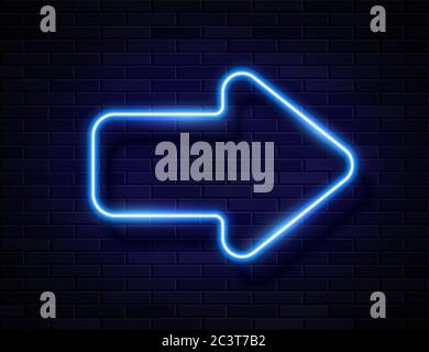 Vector Futuristische Sci Fi Modern Neon Blau Glühenden Pfeil Stock Vektor