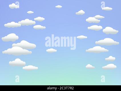 Cartoon Wolken blauen Himmel Hintergrund Stock Vektor