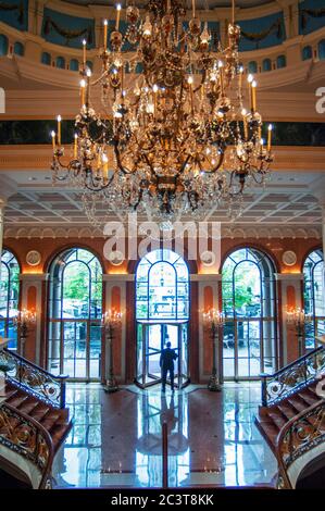 Hall, Lobby der Villard Houses, heute das New York Palace Hotel, 1885, kombiniert 6 Sandsteinhäuser, basierend auf dem Palazzo della Cancellaria in Rom. Stockfoto