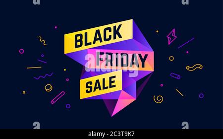 Angebot „Black Friday“. 3d-Sale-Banner mit Text Black Friday Sale Stock Vektor