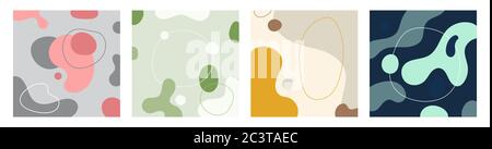 Set von Vorlage abstrakten kreativen Hintergründe in minimalem trendigen Stil mit Platz für Ihren Text. Vektorgrafik Stock Vektor