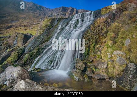 Irland, County Waterford, Comeragh Mountains, Mahon Falls Wasserfall. Stockfoto